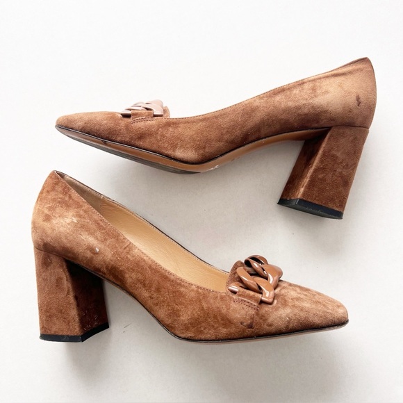 Luca Grossi Diana Heels Closed Toe Shoes Neutral Camel Brown Color Chain 38 - Picture 2 of 11